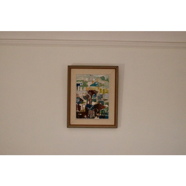 Pia H. Campbell, Town, 1950s, Oil on Canvas, Framed For Sale - Image 8 of 18