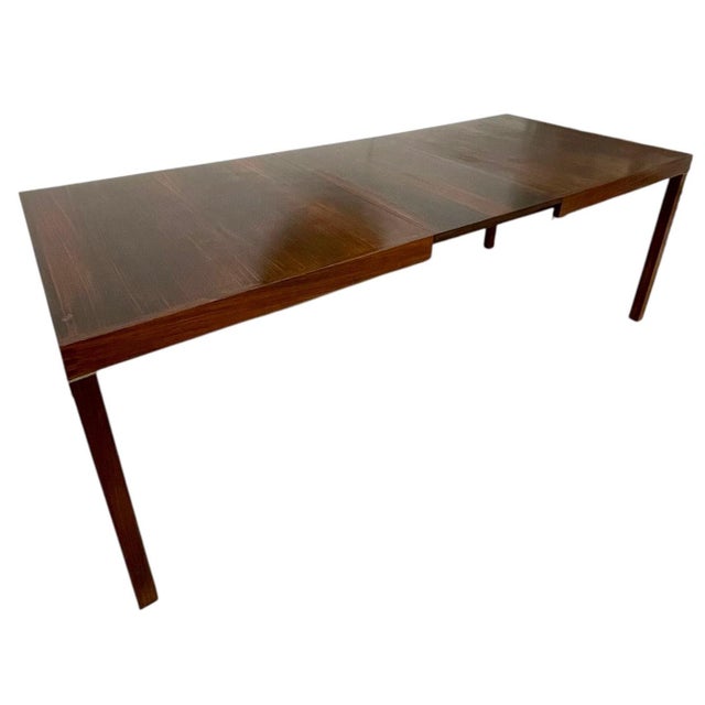 Vintage Mid-Century Modern Extendable Dining Table With Removable Stored Leaf For Sale In Seattle - Image 6 of 11