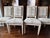 Jean-Michel Frank attr, Louis XVI Style, Four Dining or Side Chairs, Parchment over Wood, Fabric, France c. 1930s Set of...