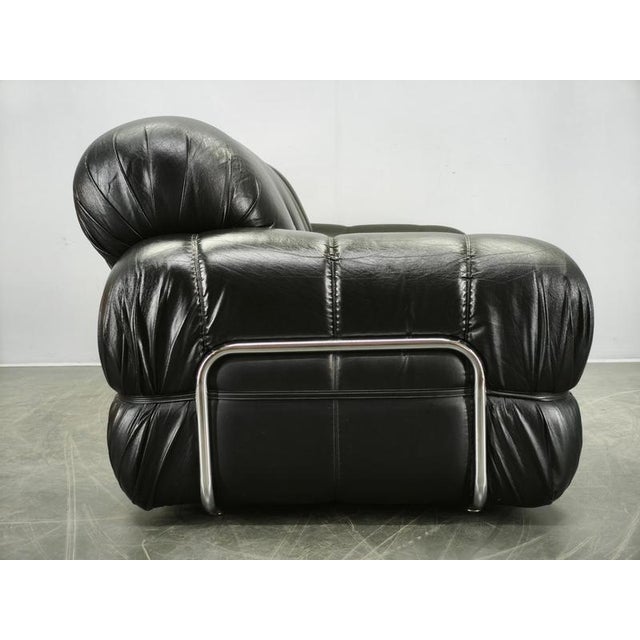 Italian 2-Seater Sofa in Chrome and Leatherette by Adriano Piazzesi, 1970s For Sale - Image 17 of 18