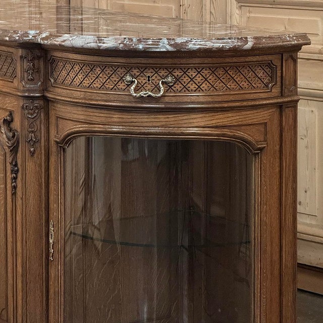 Late 19th Century Liégeois Régence Style Oak Display Buffet With Rouge Griotte Breccia Marble Top For Sale - Image 12 of 18