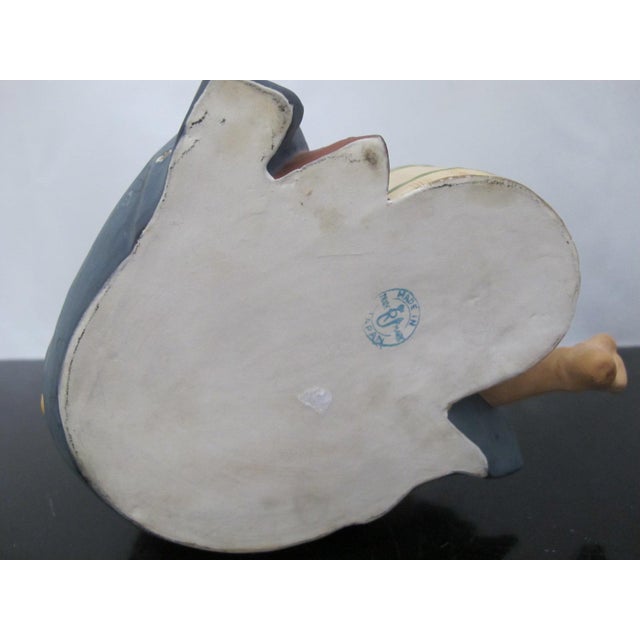 Japanese Hakata Urasaki Ceramic Doll Figurine Seated Elder Man Playing Drum For Sale In Portland, OR - Image 6 of 6