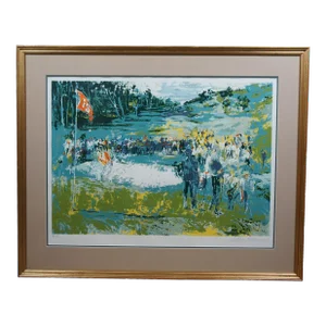 Mid 20th Century LeRoy Neiman Tournament Golf 15th Hole Artists Proof Serigraph Print, Framed