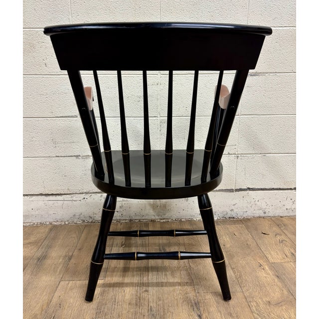 Vintage Nichols & Stone Hitchcock Style Hand Decorated Arm Chair For Sale - Image 10 of 10