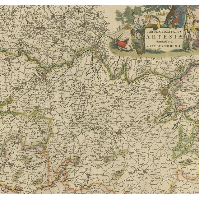 Antique Map of the Artois by F. De Wit, 1680 For Sale - Image 3 of 8