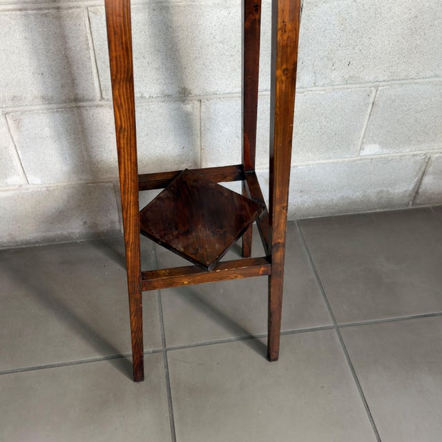 Wood 2-Tier Pedestal Column Plant Stand, 1960s For Sale - Image 6 of 11