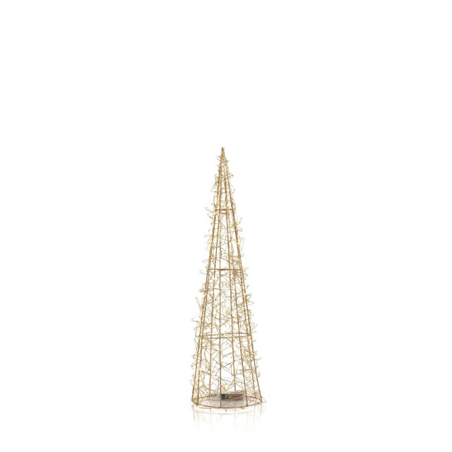 Compact your Christmas ornamentation with this metal wire tree set. These LED trees covered with sparkling glitter set a...