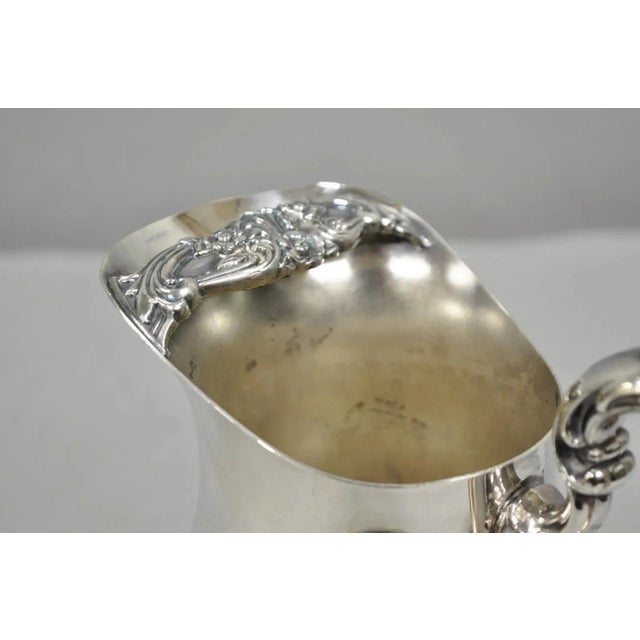 Silver Vintage International Silver Co Silver Plated Victorian Bulbous Water Pitcher For Sale - Image 8 of 12