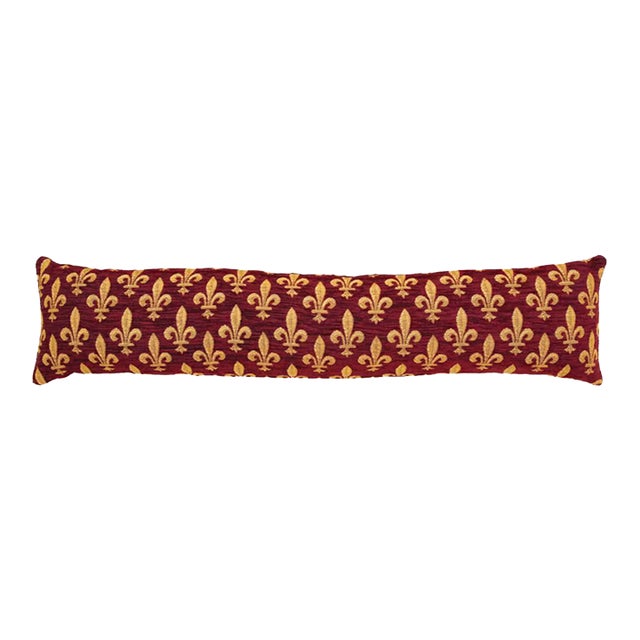 Fleur De Lys - Burgundy Draught Excluder - 115x20cm (45"x9") For Sale