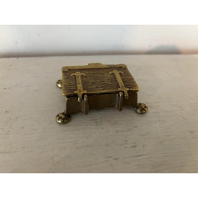 Vintage English Brass Stamp Box For Sale - Image 4 of 7