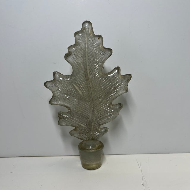Vintage Glass Oak Leaf Bottle Stopper For Sale - Image 4 of 5