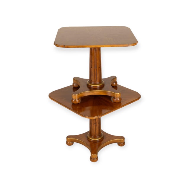 Pair of Vintage Henredon Neoclassical Column Pedestal Side Tables For Sale - Image 9 of 15