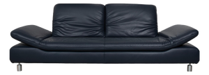 Blue Leather Rivoli Three-Seater Sofa with Manual Function from Koinor