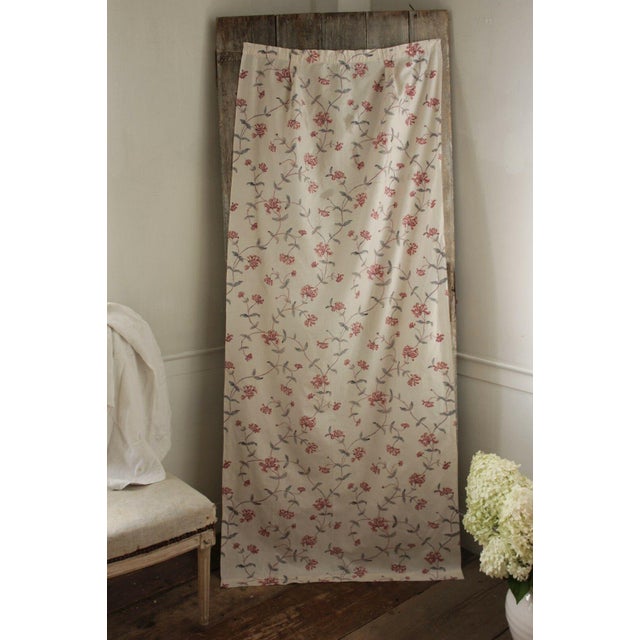 Antique French 19th C W 18th Century Style Curtain Panel Fabric