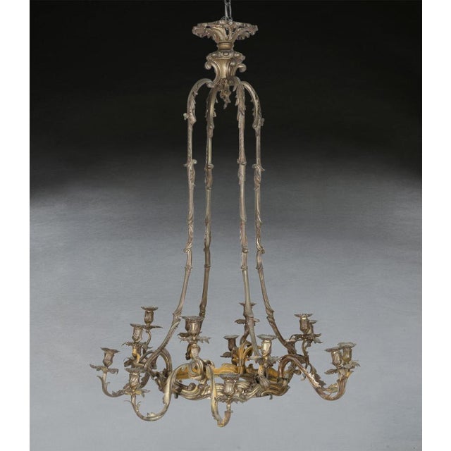 Goldenrod Bronze 16-Light Chandelier, 1880 For Sale - Image 8 of 8