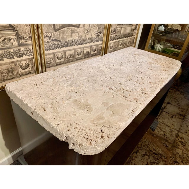 1940s Natural Coquina Stone Top Cabinet For Sale - Image 4 of 6