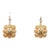 Chanel Gold CC Peach Flower Dangle Hoop Piercing Earrings, A Pair For Sale
