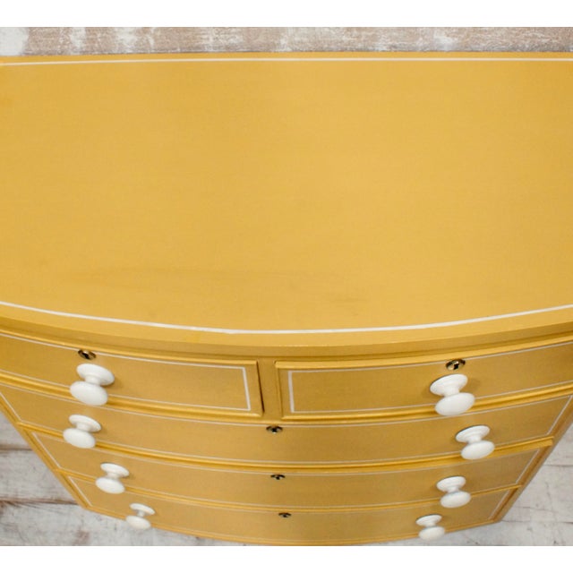 Victorian Bow Fronted Chest of Drawers, 1870 For Sale - Image 3 of 11
