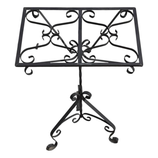 Antique Scrolled Wrought Iron Music Stand For Sale