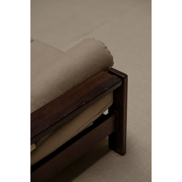 Mid-Century Modern Wengé Three-Seater Sofa, 1970s For Sale - Image 10 of 15