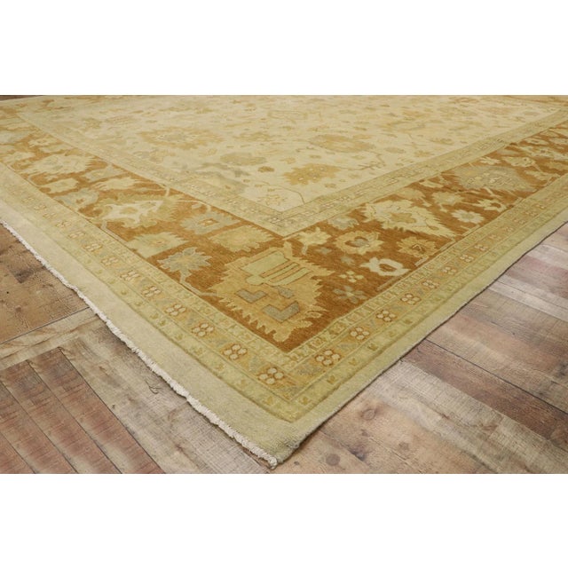 Rustic Earth-Tone Oushak Rug - 12'03 X 14'09 For Sale In Dallas - Image 6 of 9