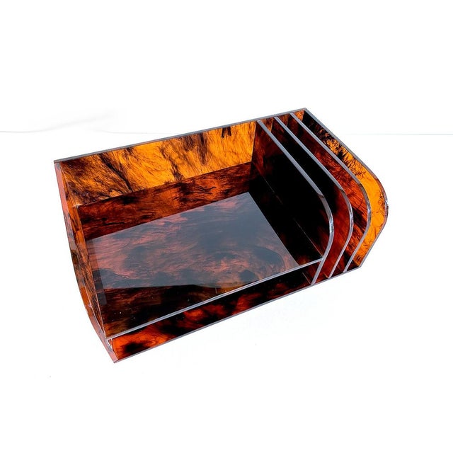 Vintage French Space Age Acrylic Glass Organizer, 1970s For Sale - Image 16 of 18