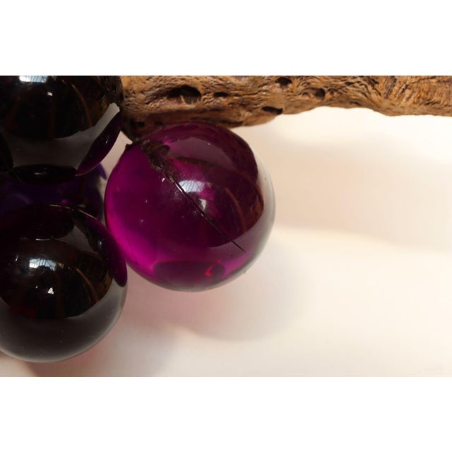 Mid-Century Modern Purple Lucite Acrylic and Driftwood Grape Cluster Centerpiece For Sale - Image 11 of 14