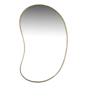 Brass Free Form Haricot Mirror. Italy, 1950s