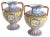 Large Vintage Mediterranean Polychromatic Ceramic Maiolica Vases or Centrepieces, Set of 2 For Sale
