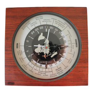 Vintage Seiko Quartz World Time Zone Desk Clock