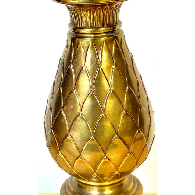 Pair of Hollywood Regency Brass Artichoke Table Lamps by Stiffel, 1960s For Sale In West Palm - Image 6 of 15