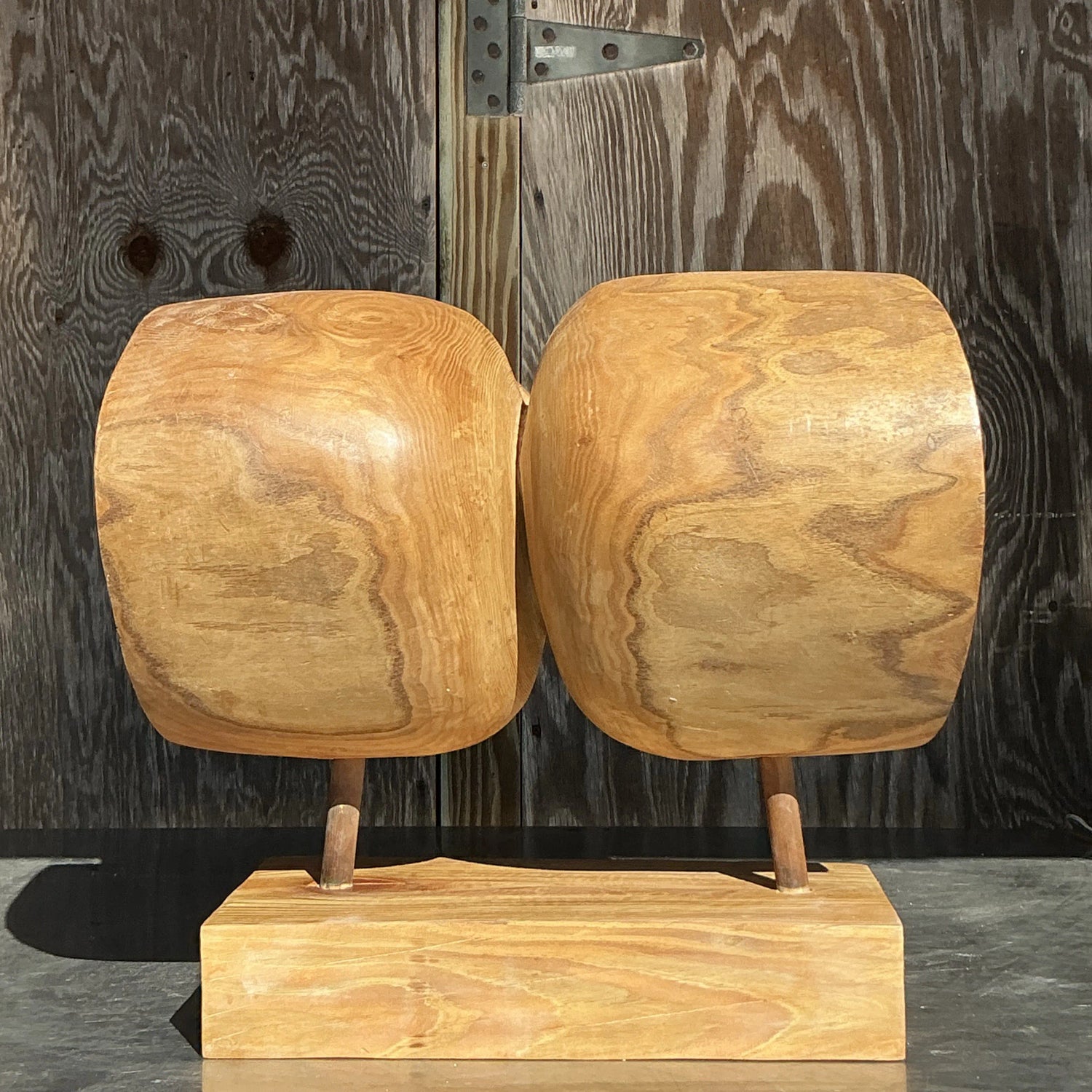 Vintage Boho Carved Z Wood Abstract Sculpture — additional photo 6
