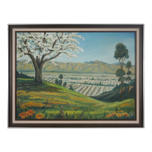 Mid Century Oil Landscape of Santa Clara Valley Before Silicon Valley by Anthony Quartuccio