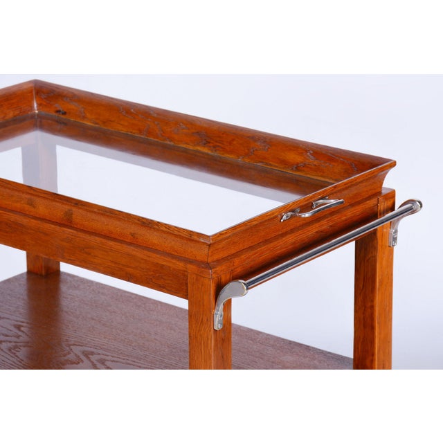 French Art Deco Walnut Trolley, 1920s For Sale - Image 4 of 12