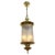 An elegant classic design Italian brass lantern, circa 1950. The brass is newly polished and lacquered. The hand blown...