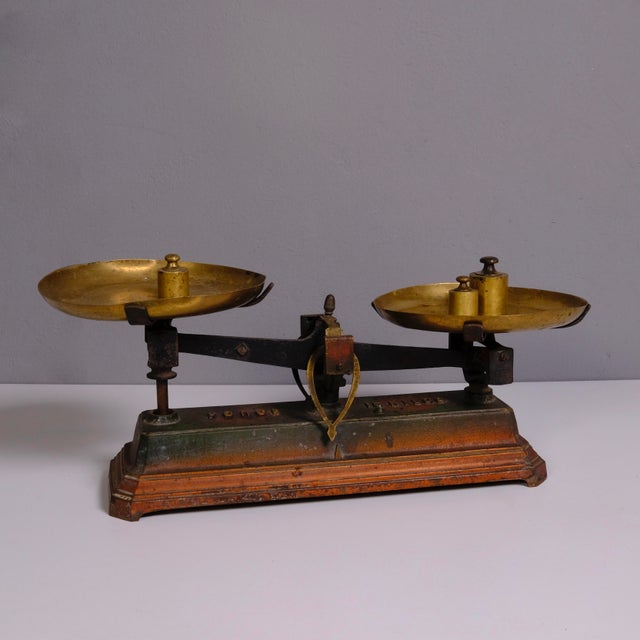 Painted Brass and Cast Iron Commercial Scale, France, 1880s For Sale - Image 18 of 18