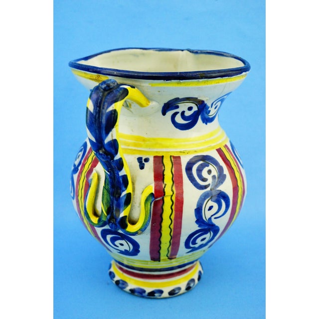 Antique Ceramic Jug Vase with a Two-Headed Eagle, Pesaro, Italy For Sale - Image 6 of 18