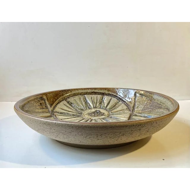 Glazed Abstract Stoneware Bowl by Noomi Backhausen for Søholm, 1960s For Sale - Image 6 of 10