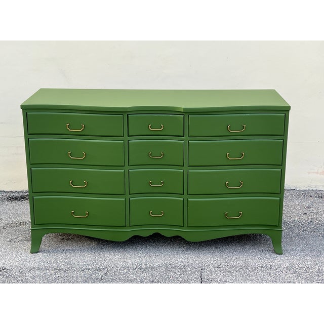 Late 20th Century Green Dresser of Twelve Drawers For Sale - Image 11 of 14