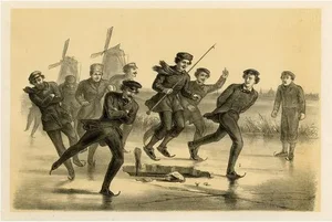 Dutch Winter Landscape with Skaters on the Ice, 1880, Paper