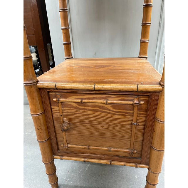 Ornamental & Decorative Materials Antique French Faux Bamboo Side Table For Sale - Image 7 of 9