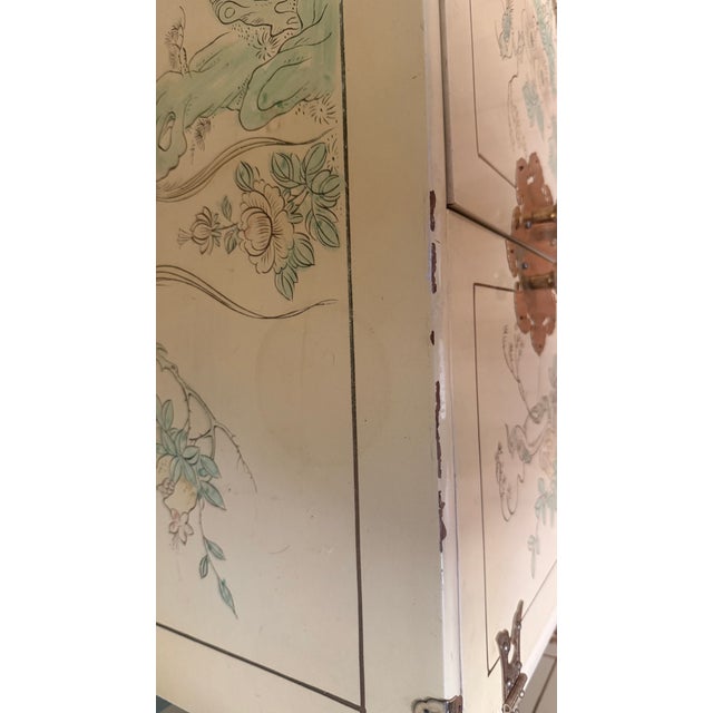Vintage Chinoiserie Lacquered Nightstands – Pair With Brass Hardware & Hand-Painted Detail For Sale - Image 10 of 10