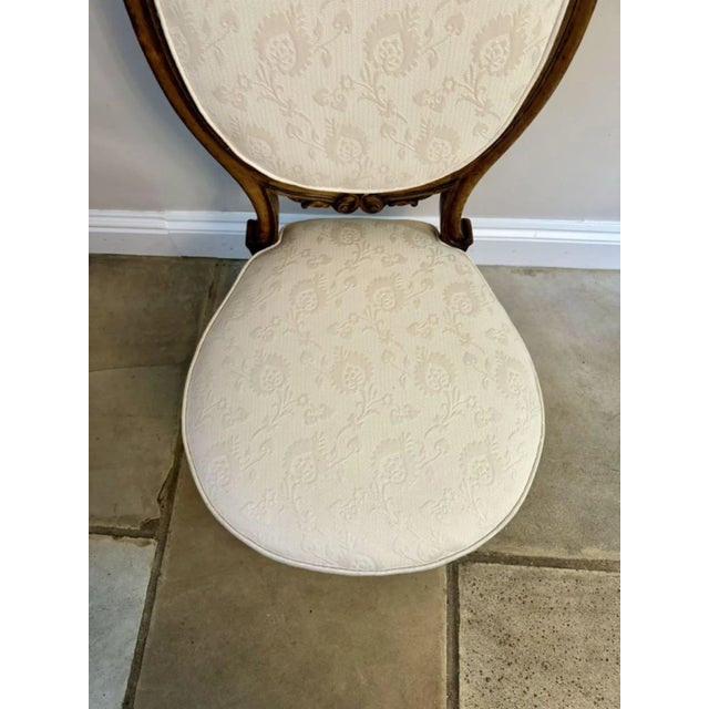 Mid 19th Century Antique Victorian Carved Walnut Ladies Chair, 1860s For Sale - Image 5 of 10