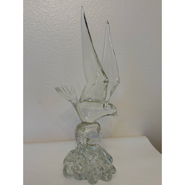 This Murano seagull on a wave sculpture looks like it is coming out of the ocean quite beautifully. It stands at almost...