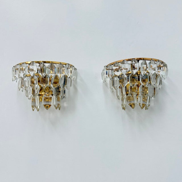 Mid-Century Modern Crystal Wall Lamps from Bakalowits & Söhne, 1970s, Set of 2 For Sale - Image 3 of 18