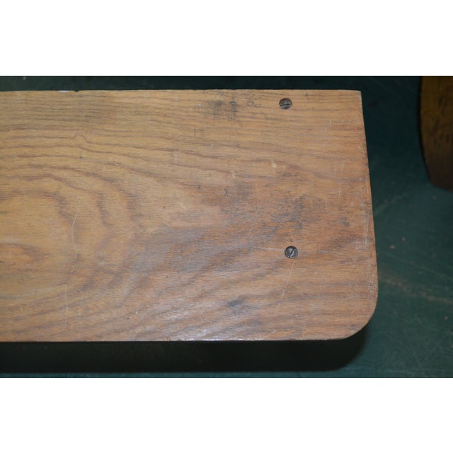 1960s Mid Century Wood Stick & Ball Shelf 24" Wall Mount Brass Finials / Round Beehive Balls For Sale - Image 10 of 18