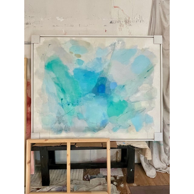 “Longer if I May” Contemporary Abstract Painting in Subtle Neutrals & Textured Layers by Stacey Warnix For Sale - Image 11 of 11