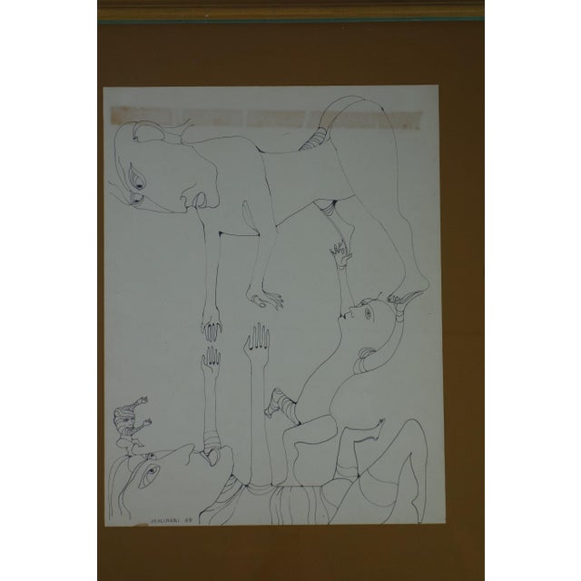 Paper Mario Molinari, Figure, Drawing on Paper, 1969 For Sale - Image 7 of 9