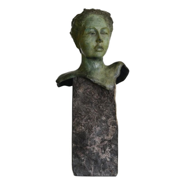 Female Bust, 1990s, Bronze For Sale