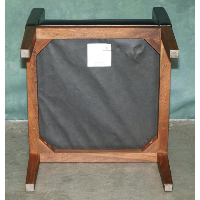 Dice Armchairs in Walnut and Black Leather by David Linley for Viscount, Set of 2 For Sale - Image 12 of 18